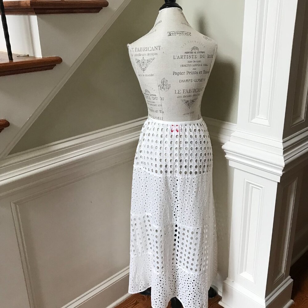 Solid & Striped the Georgia Eyelet Maxi Skirt Womens XL White Ivory Cover Up - Picture 12 of 14